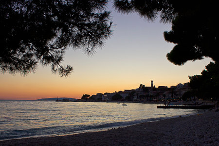 seascape sunset on the sea. evening beachの写真素材