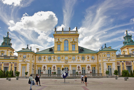 Warsaw, Poland - July 28: Baroque 17th century Wilanow Palace July 28, 2022 in Warsaw, Polandのeditorial素材