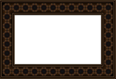 background brown frame with close-up circle patternの写真素材