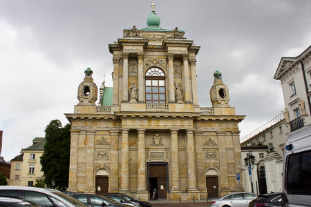 Warsaw, Poland - 24 july: Church of the Assumption of the Blessed Virgin Mary and St Joseph, Consort of the Mother of God (Carmelite Church) 17th century, Warsaw  24 july, 2022 in Warsaw, Polandのeditorial素材