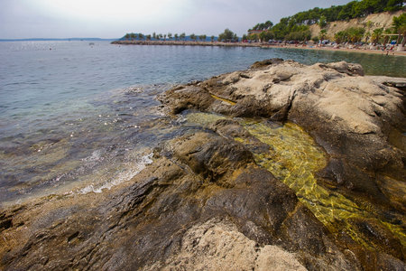 Landscape with rocky shore of the Adriatic Sea.の写真素材