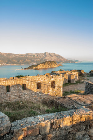 Mogren Fortress in Budva, Montenegro. A fortress by the sea.の写真素材