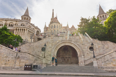 Fisherman's Bastion in Budapest. The fortress of the 19th century.の写真素材