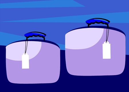 Illustration of two briefcases with tags	の写真素材