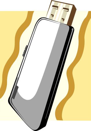 Illustration of pen drive in brown background	の写真素材