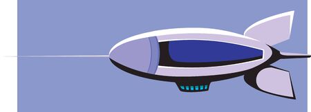 Illustration of a hot air ship in airの写真素材