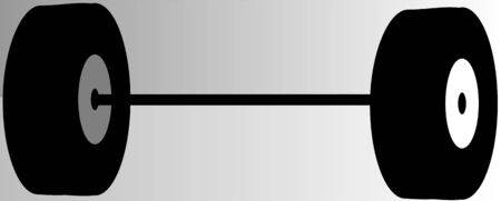 Illustration of silhouette of weightlifting discs	barの写真素材