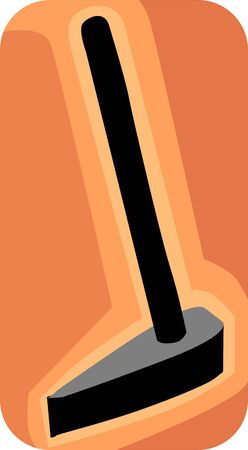 Illustration of silhouette of an axe	の写真素材