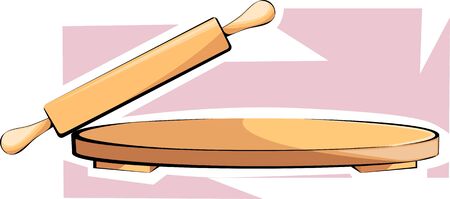 Illustration of roller making chapatti with a backgroundの写真素材