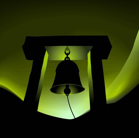 Digital painting of bell ringing from the churchの写真素材