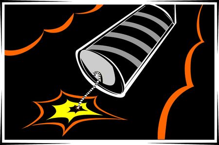 Illustration of fire crackers and celebration toys