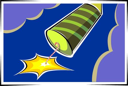 Illustration of fire crackers and Christmas toysの写真素材