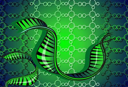 Illustration of DNA model in  colour background	