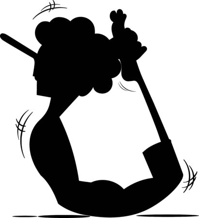 Illustration of yoga man posingの写真素材