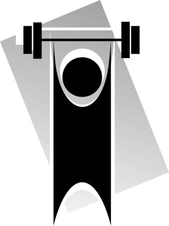 Illustration of man lifting in the exercise toolsの写真素材
