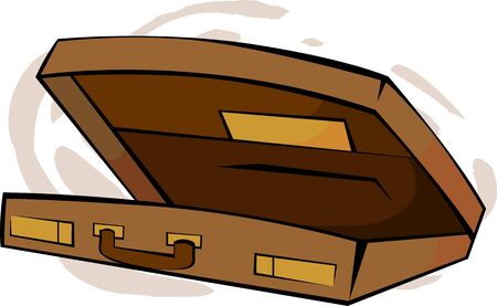 Illustration of brown suitcase	の写真素材