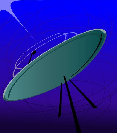 Illustration of dish antenna in blue background	の写真素材