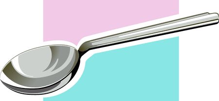 Illustration of steel spoon	の写真素材