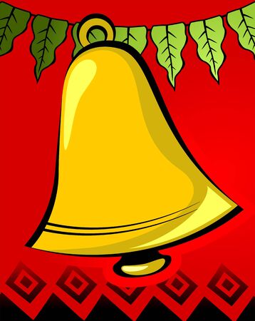 Illustration of golden bell	の写真素材