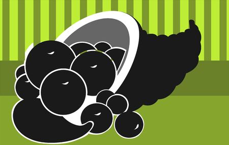 Illustration of fruits in Santas hat	 の写真素材