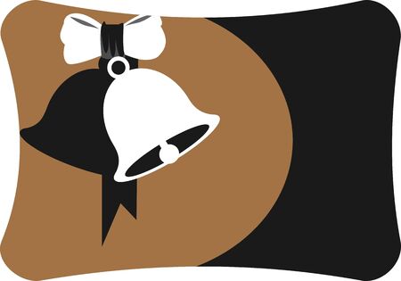 Illustration of X mas bell with ribbons wrapped	の写真素材