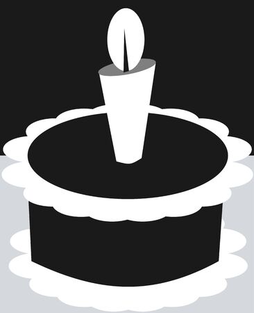 Illustration of cake with candle light	