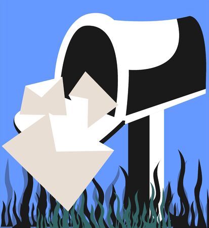 Illustration of a mailbox pouring letters	の写真素材