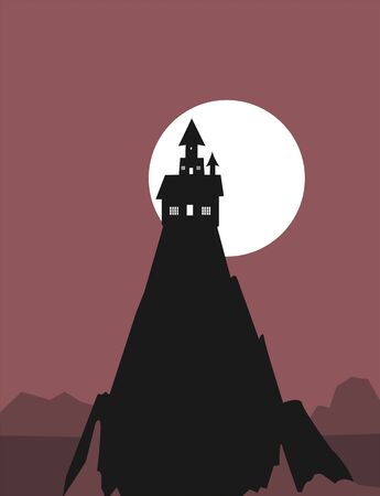 Illustration of fort in a moonlightの写真素材