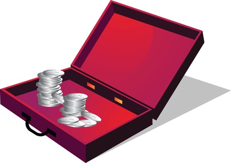 Briefcase with coin	のイラスト素材