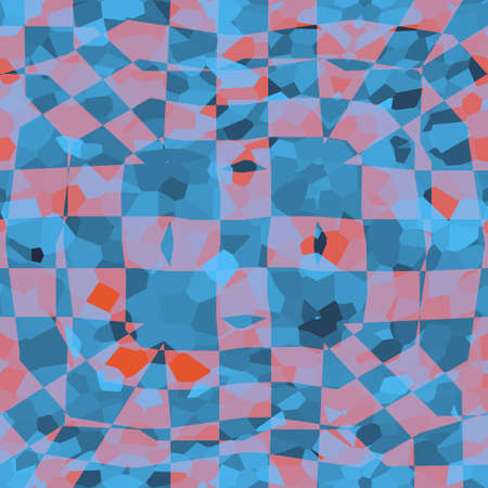 Seamless abstract pattern in blue and red tones