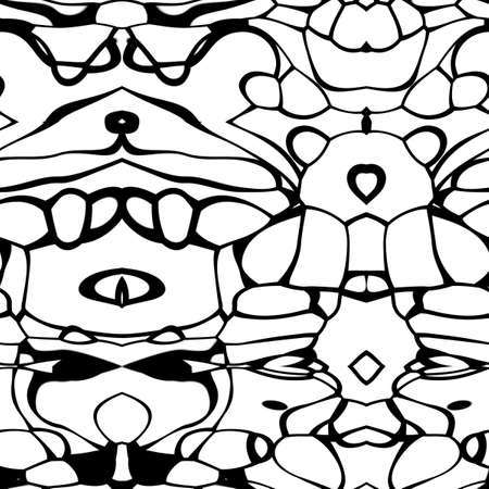 Seamless abstract pattern in black and white tonesの写真素材