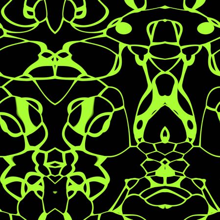 Seamless abstract pattern in lime and black tonesの写真素材
