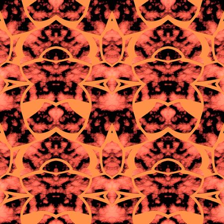 Seamless abstract pattern in orange and red tonesの写真素材