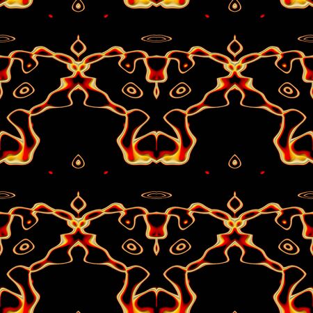 Seamless abstract pattern in orange and black tones