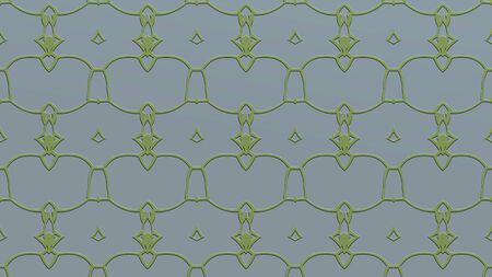 Abstract background with ornament from repeated patterns with effect of stamping in green tones