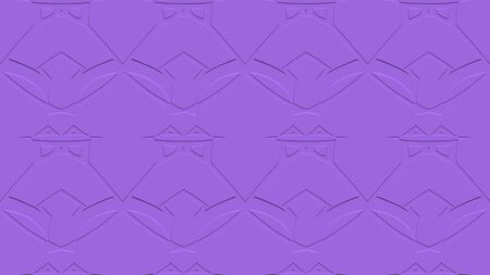 Seamless abstract background with ornament from repeated patterns with effect of stamping in purple tonesの写真素材