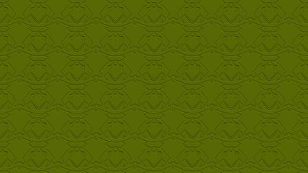 Seamless abstract background with ornament from repeated patterns with effect of stamping in olive green tonesの写真素材
