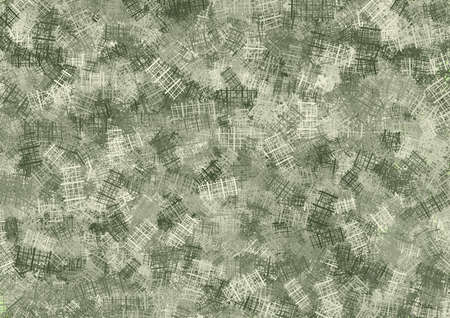 Abstract background in green and beige tones in grunge style with latticeの写真素材