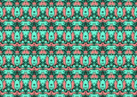 Seamless abstract backdrop with ornament from repeated patterns in pink and blue tones, colorful...