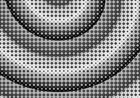 Abstract halftone backdrop in white and black tones in grunge style, monochrome background for...