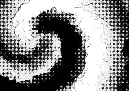 Abstract halftone backdrop in white and black tones in grunge style, monochrome background for business card, poster, interior design, sticker, website, advertisingの写真素材