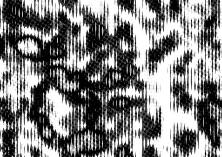 Abstract halftone backdrop in white and black tones in grunge style, monochrome background for...