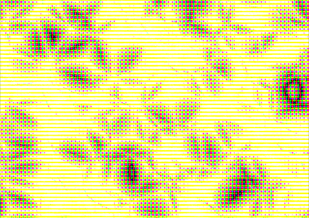 Abstract backdrop in bright tones in newsprint printing style, contrast background for poster,...