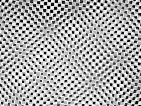 Abstract halftone backdrop in white and black tones in newsprint printing style with lines and rhombuses, monochrome background for business card, poster, advertisingの写真素材