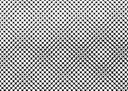 Vector illustration, abstract halftone backdrop in white and black tones in pop art style, monochrome background for business cards, website, postcards, interior design, labels and stickersのイラスト素材