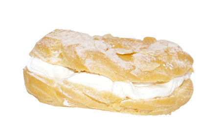 One whole cake in the form of a circle with a creamy milk filling sprinkled with sugar powder and...