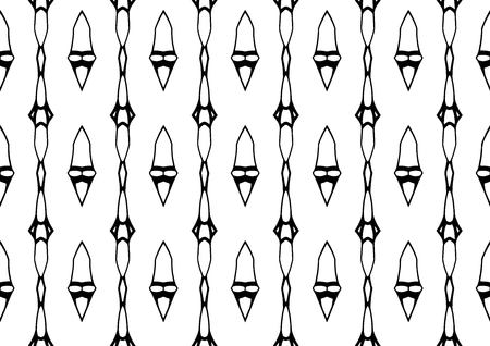 Seamless vector illustration, modern monochrome background in white and black tones with abstract patternのイラスト素材