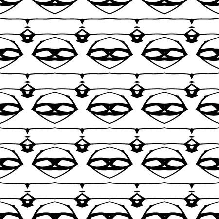 Seamless vector illustration, modern monochrome background in white and black tones with abstract patternのイラスト素材