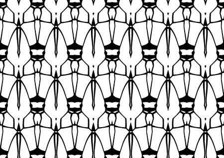 Seamless vector illustration, modern monochrome background in white and black tones with abstract patternのイラスト素材