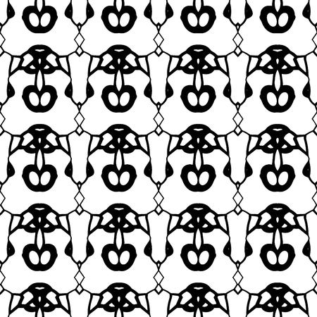 Seamless vector illustration, modern monochrome background in white and black tones with abstract pattern.のイラスト素材